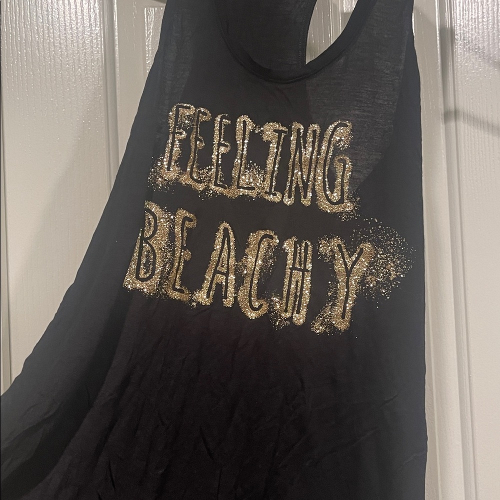 Juicy Couture Black Tank Top with Gold Graphic
